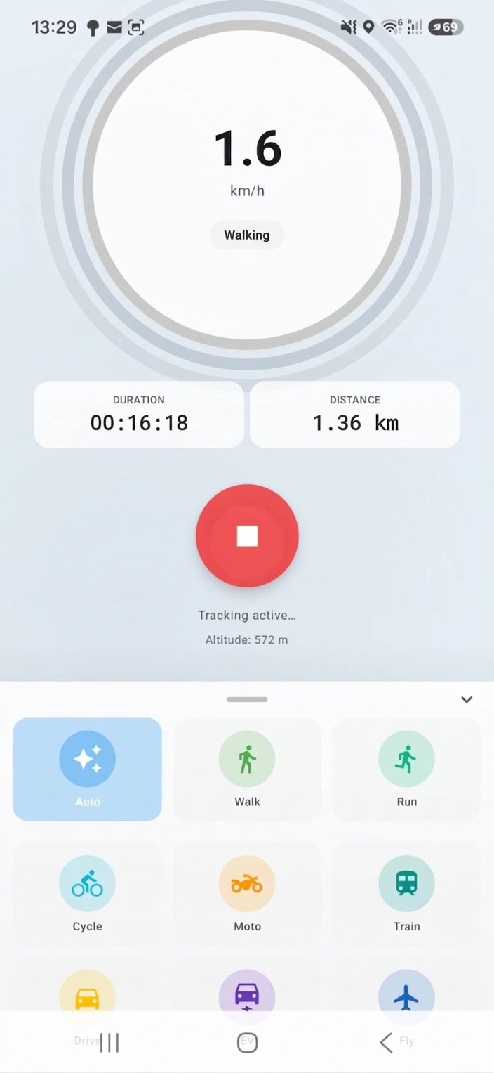 Kinetic Eco Tracker app showing carbon savings dashboard